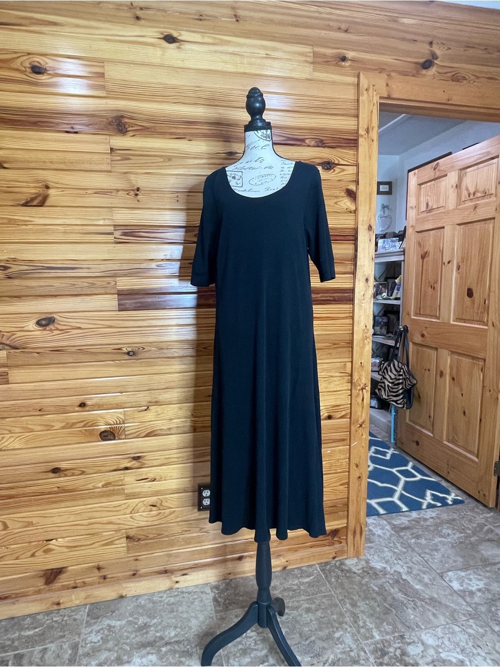 Lauren Ralph Lauren Black Scoop-Neck Maxi Dress